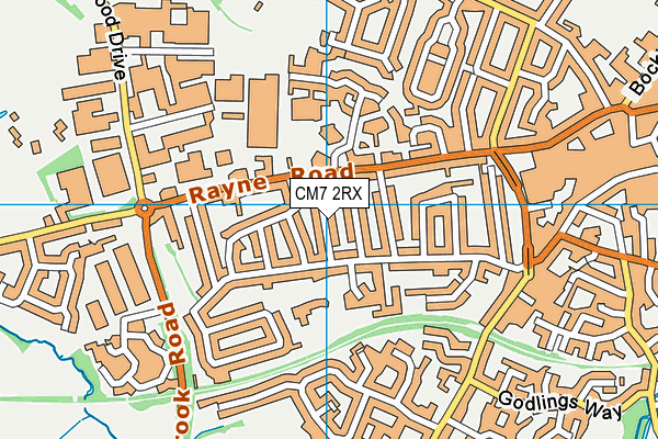 CM7 2RX map - OS VectorMap District (Ordnance Survey)