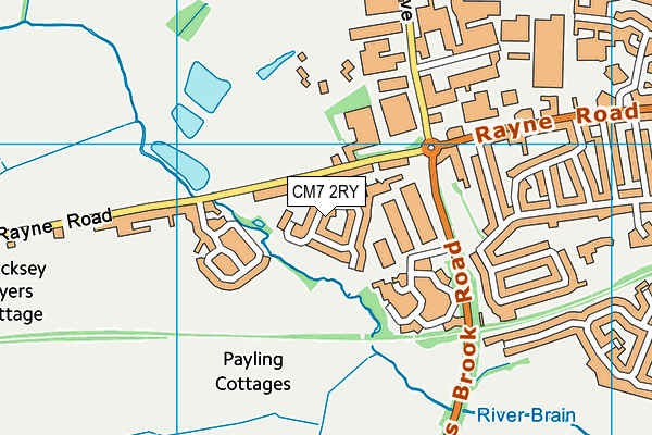 CM7 2RY map - OS VectorMap District (Ordnance Survey)