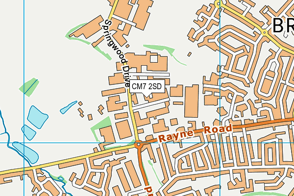 CM7 2SD map - OS VectorMap District (Ordnance Survey)