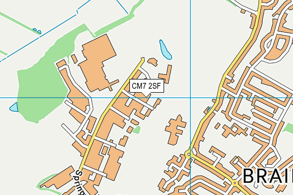 CM7 2SF map - OS VectorMap District (Ordnance Survey)