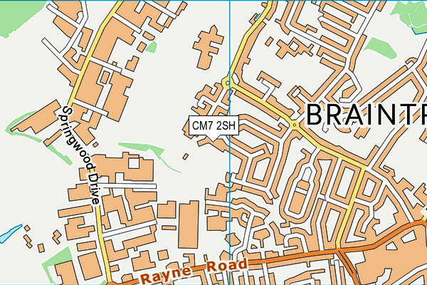 CM7 2SH map - OS VectorMap District (Ordnance Survey)