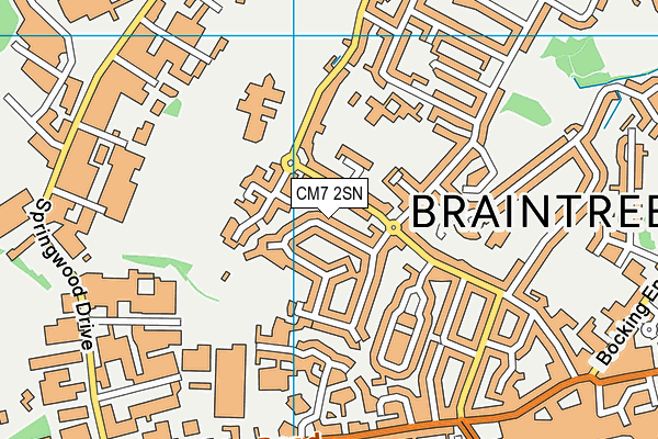 CM7 2SN map - OS VectorMap District (Ordnance Survey)