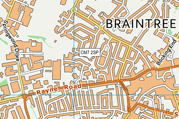 CM7 2SP map - OS VectorMap District (Ordnance Survey)