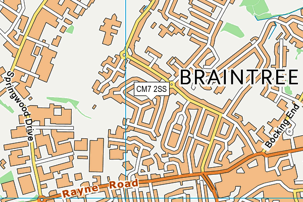 CM7 2SS map - OS VectorMap District (Ordnance Survey)