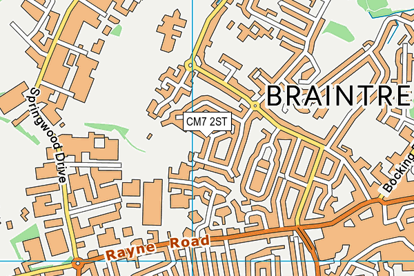 CM7 2ST map - OS VectorMap District (Ordnance Survey)