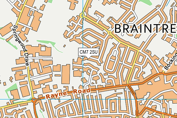 CM7 2SU map - OS VectorMap District (Ordnance Survey)