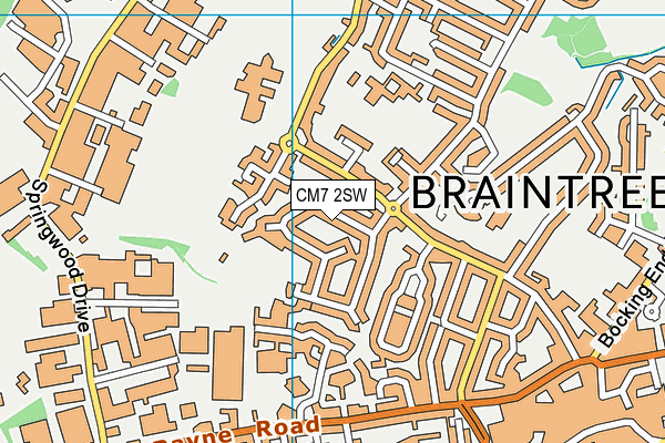 CM7 2SW map - OS VectorMap District (Ordnance Survey)