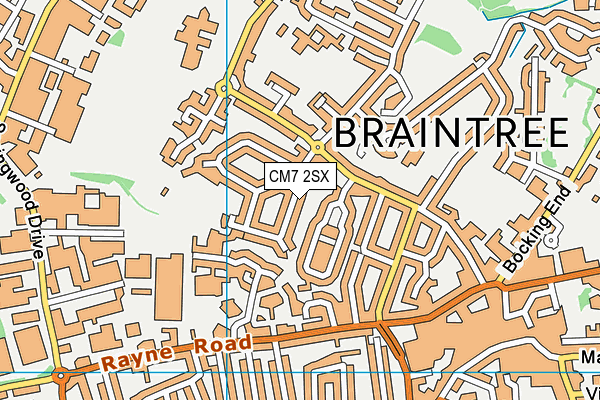 CM7 2SX map - OS VectorMap District (Ordnance Survey)