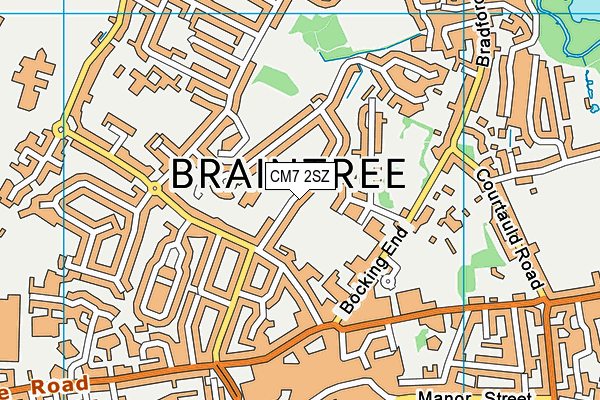 CM7 2SZ map - OS VectorMap District (Ordnance Survey)