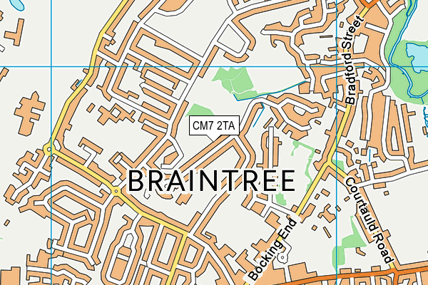 CM7 2TA map - OS VectorMap District (Ordnance Survey)