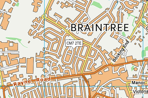 CM7 2TE map - OS VectorMap District (Ordnance Survey)