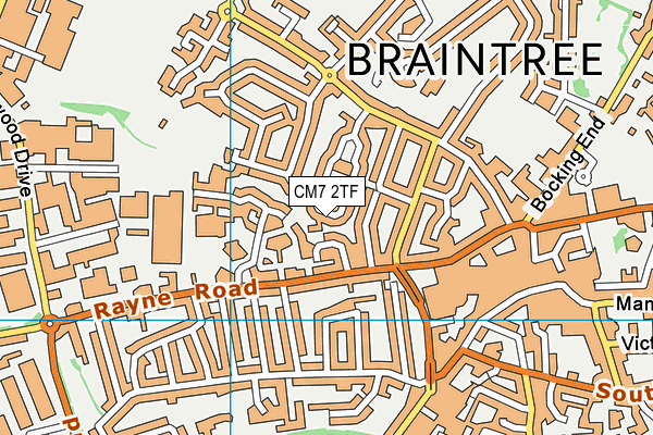 CM7 2TF map - OS VectorMap District (Ordnance Survey)