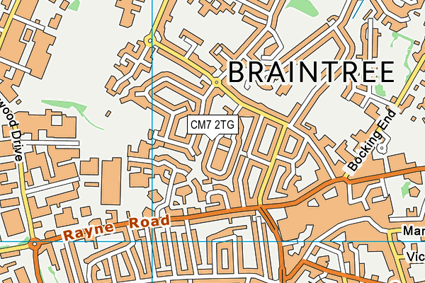 CM7 2TG map - OS VectorMap District (Ordnance Survey)