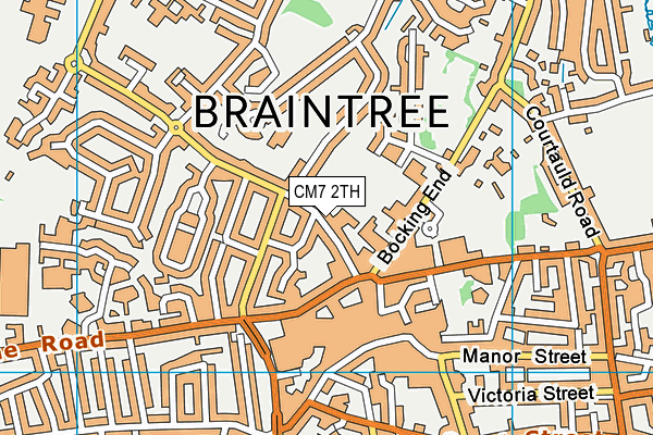 CM7 2TH map - OS VectorMap District (Ordnance Survey)