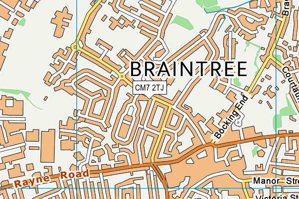 CM7 2TJ map - OS VectorMap District (Ordnance Survey)