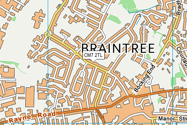 CM7 2TL map - OS VectorMap District (Ordnance Survey)