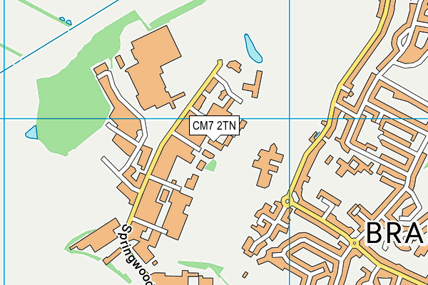 CM7 2TN map - OS VectorMap District (Ordnance Survey)