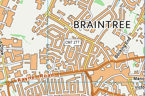 CM7 2TT map - OS VectorMap District (Ordnance Survey)