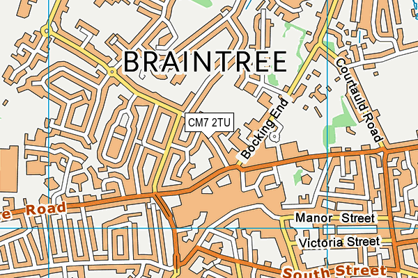 CM7 2TU map - OS VectorMap District (Ordnance Survey)