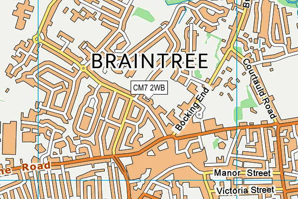 CM7 2WB map - OS VectorMap District (Ordnance Survey)