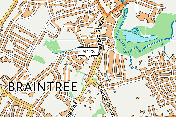 CM7 2XJ map - OS VectorMap District (Ordnance Survey)