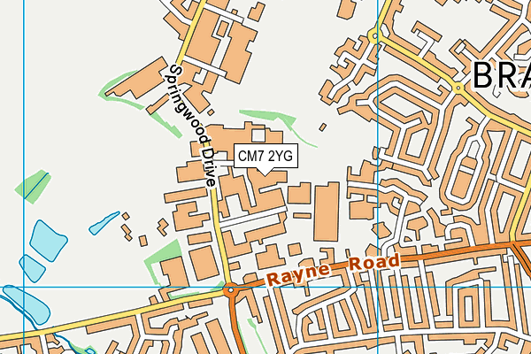 CM7 2YG map - OS VectorMap District (Ordnance Survey)