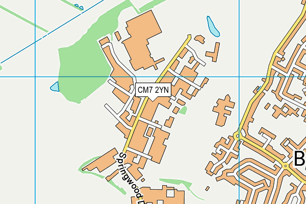 CM7 2YN map - OS VectorMap District (Ordnance Survey)