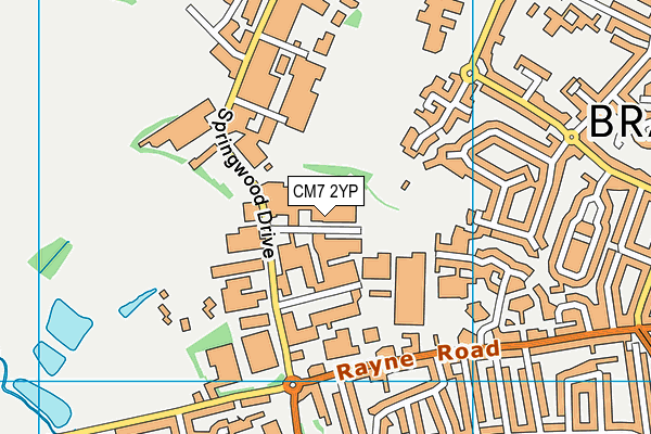 CM7 2YP map - OS VectorMap District (Ordnance Survey)