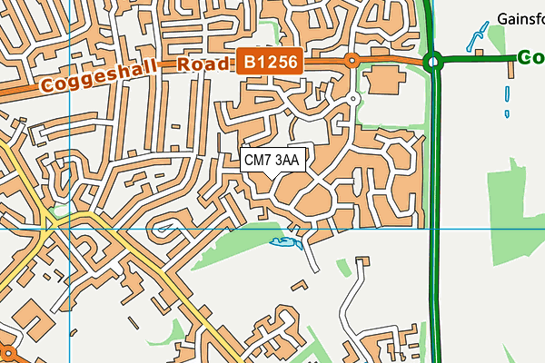 CM7 3AA map - OS VectorMap District (Ordnance Survey)