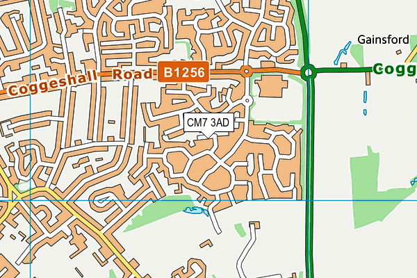 CM7 3AD map - OS VectorMap District (Ordnance Survey)