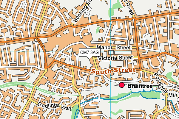 CM7 3AG map - OS VectorMap District (Ordnance Survey)