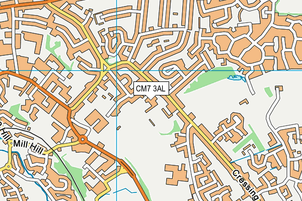 CM7 3AL map - OS VectorMap District (Ordnance Survey)