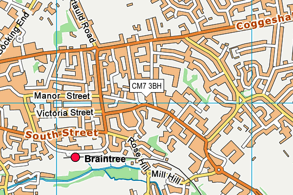 CM7 3BH map - OS VectorMap District (Ordnance Survey)