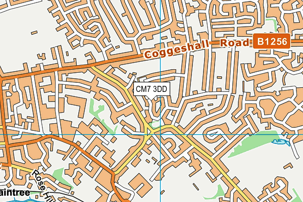 CM7 3DD map - OS VectorMap District (Ordnance Survey)