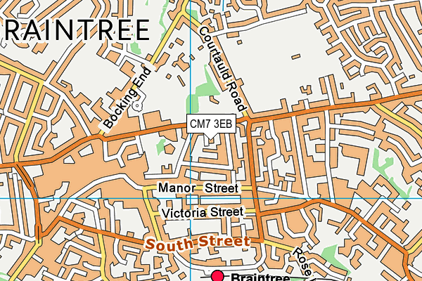 CM7 3EB map - OS VectorMap District (Ordnance Survey)