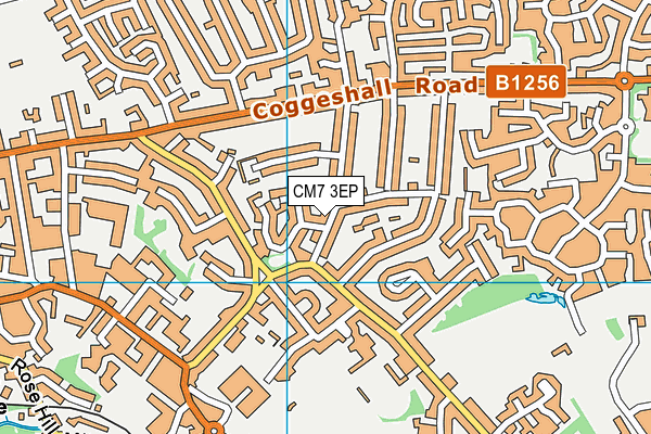 CM7 3EP map - OS VectorMap District (Ordnance Survey)