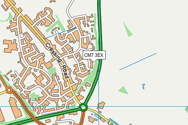 CM7 3EX map - OS VectorMap District (Ordnance Survey)