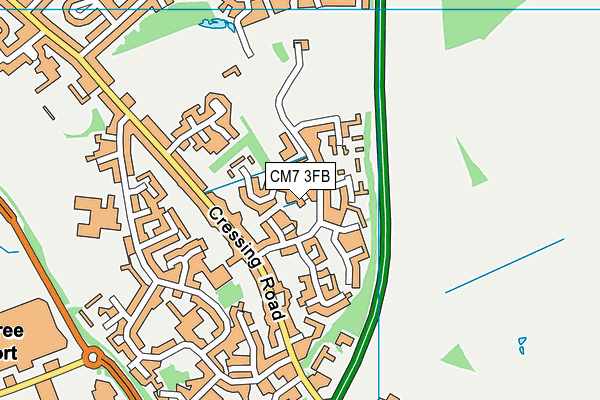 CM7 3FB map - OS VectorMap District (Ordnance Survey)