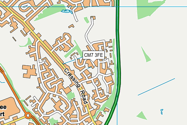 CM7 3FE map - OS VectorMap District (Ordnance Survey)