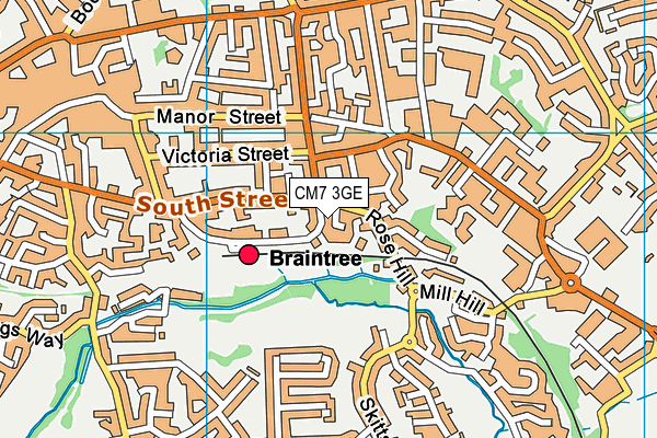 CM7 3GE map - OS VectorMap District (Ordnance Survey)