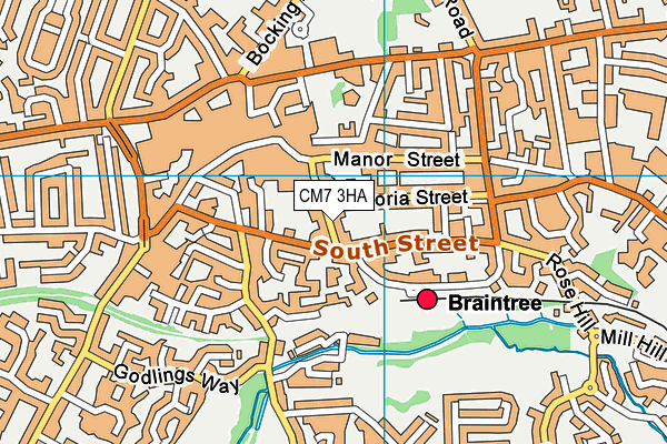 CM7 3HA map - OS VectorMap District (Ordnance Survey)