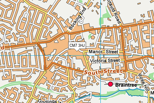 CM7 3HJ map - OS VectorMap District (Ordnance Survey)