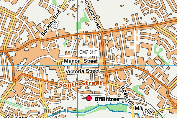 CM7 3HT map - OS VectorMap District (Ordnance Survey)