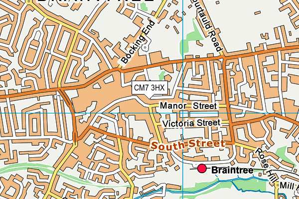 CM7 3HX map - OS VectorMap District (Ordnance Survey)