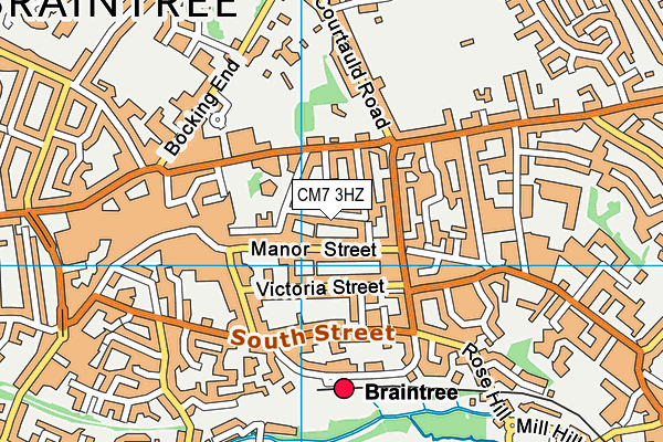 CM7 3HZ map - OS VectorMap District (Ordnance Survey)