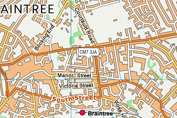 CM7 3JA map - OS VectorMap District (Ordnance Survey)