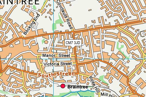 CM7 3JD map - OS VectorMap District (Ordnance Survey)