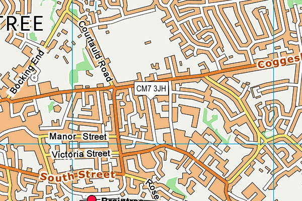 CM7 3JH map - OS VectorMap District (Ordnance Survey)