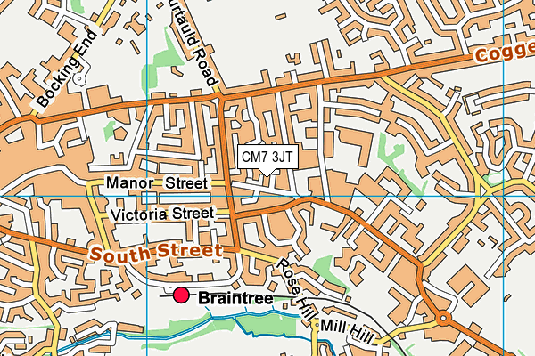 CM7 3JT map - OS VectorMap District (Ordnance Survey)