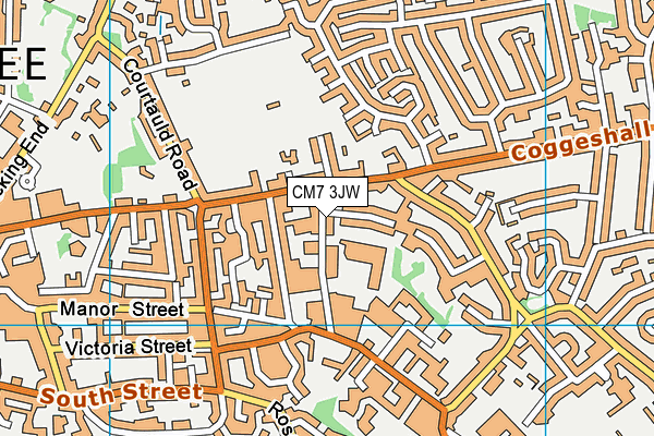 CM7 3JW map - OS VectorMap District (Ordnance Survey)